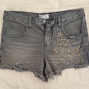Free People Studded Jean Shorts 28
